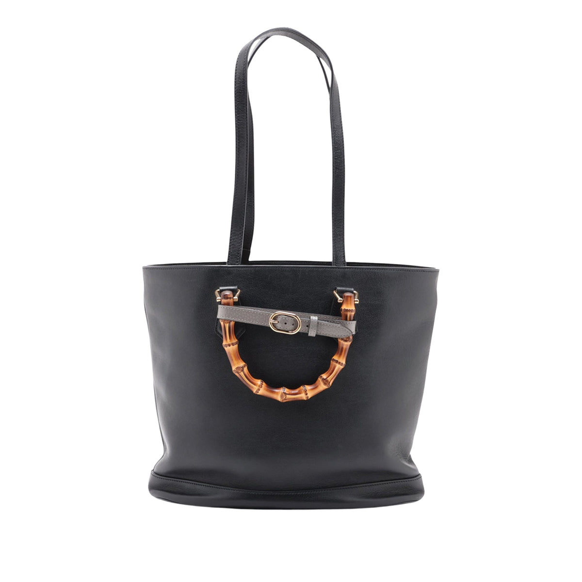 Gucci Calfskin Bamboo Diana Satchel — Black