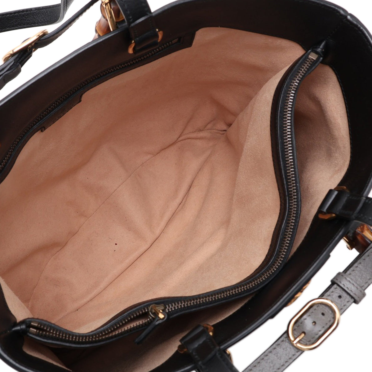 Gucci Calfskin Bamboo Diana Satchel — Black