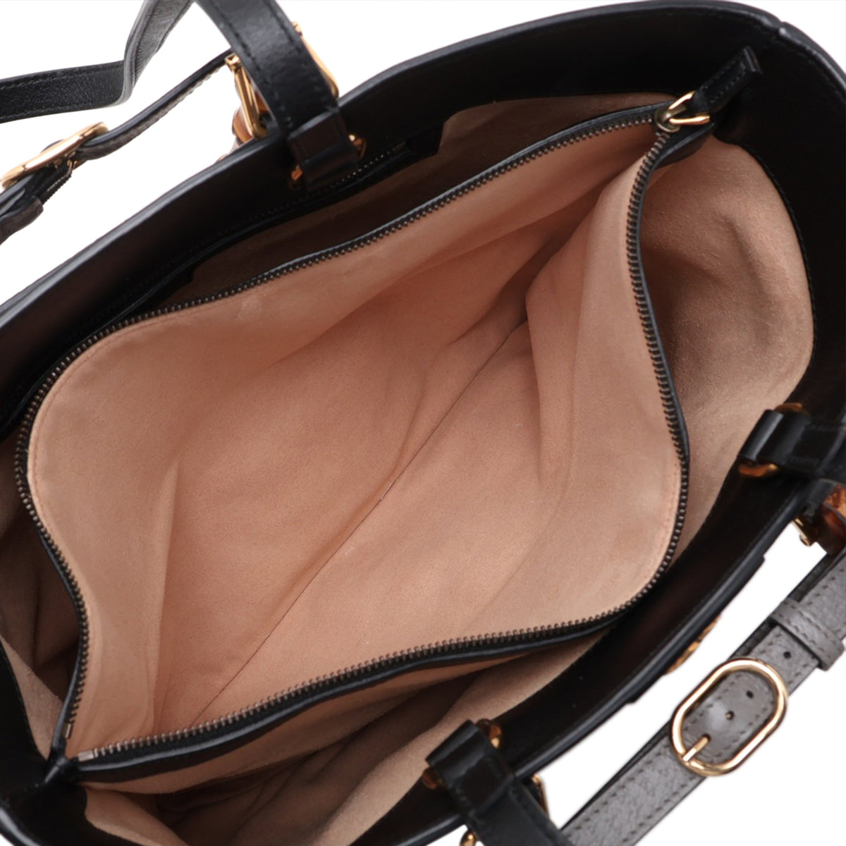 Gucci Calfskin Bamboo Diana Satchel — Black