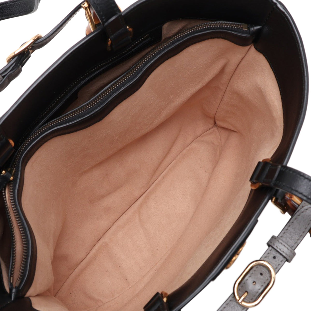 Gucci Calfskin Bamboo Diana Satchel — Black