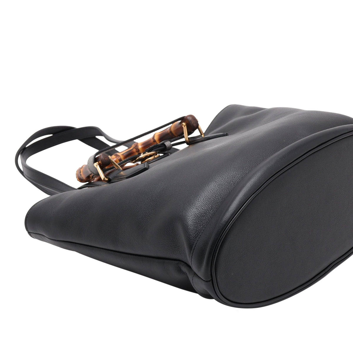 Gucci Calfskin Bamboo Diana Satchel — Black