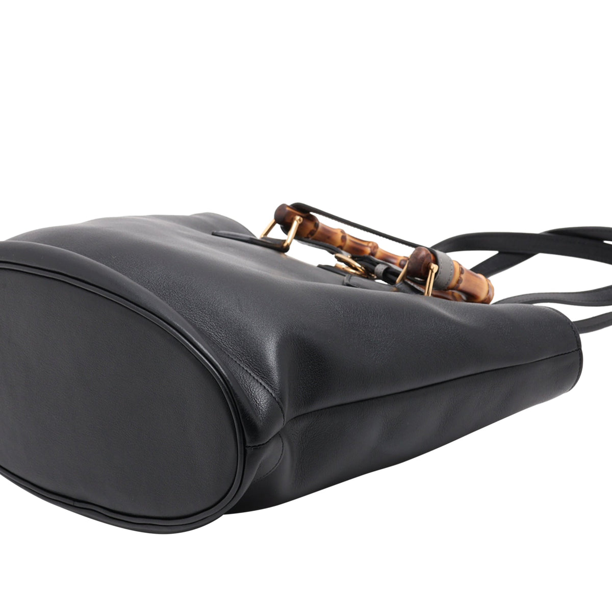 Gucci Calfskin Bamboo Diana Satchel — Black
