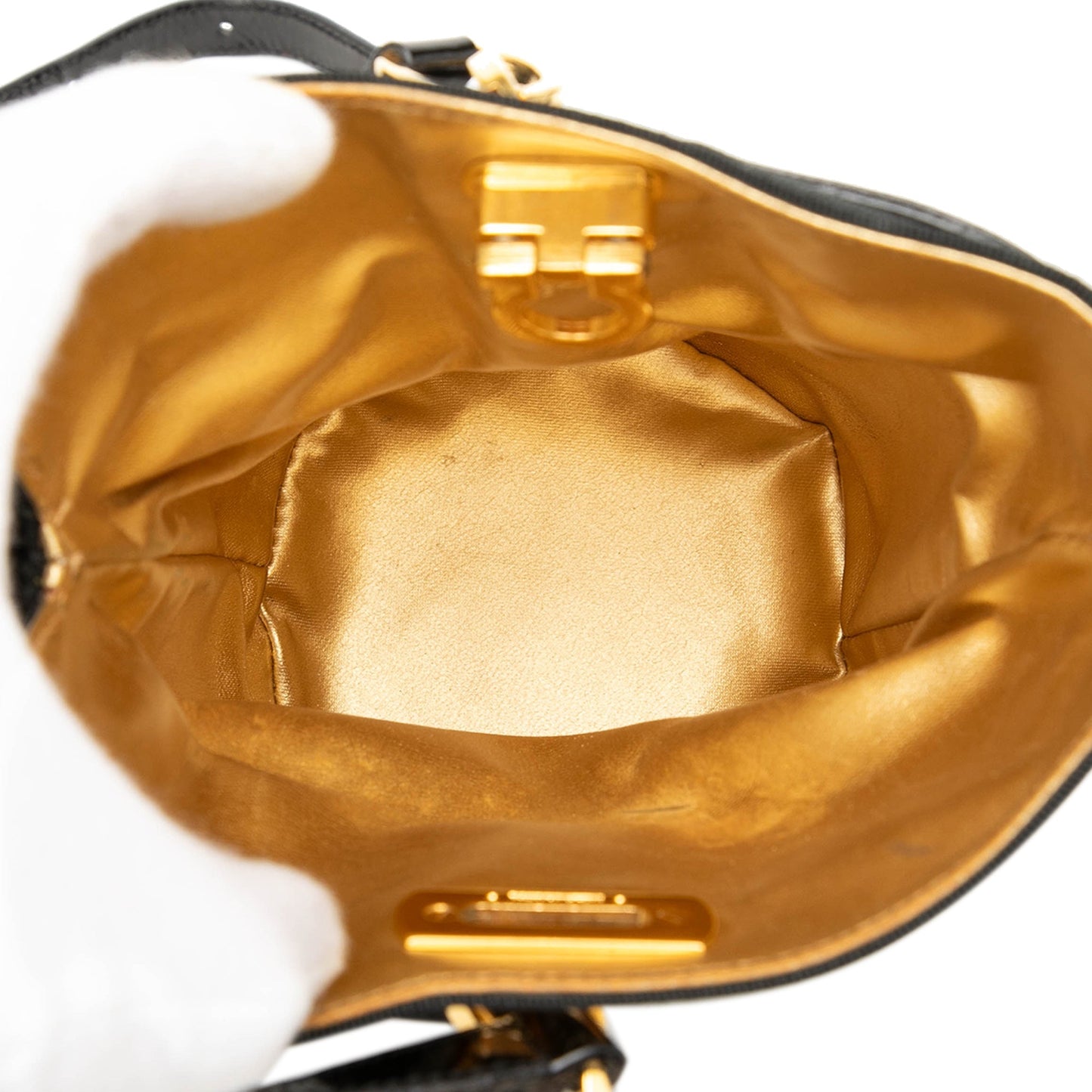 Ferragamo Vinyl Gancini Bucket Bag