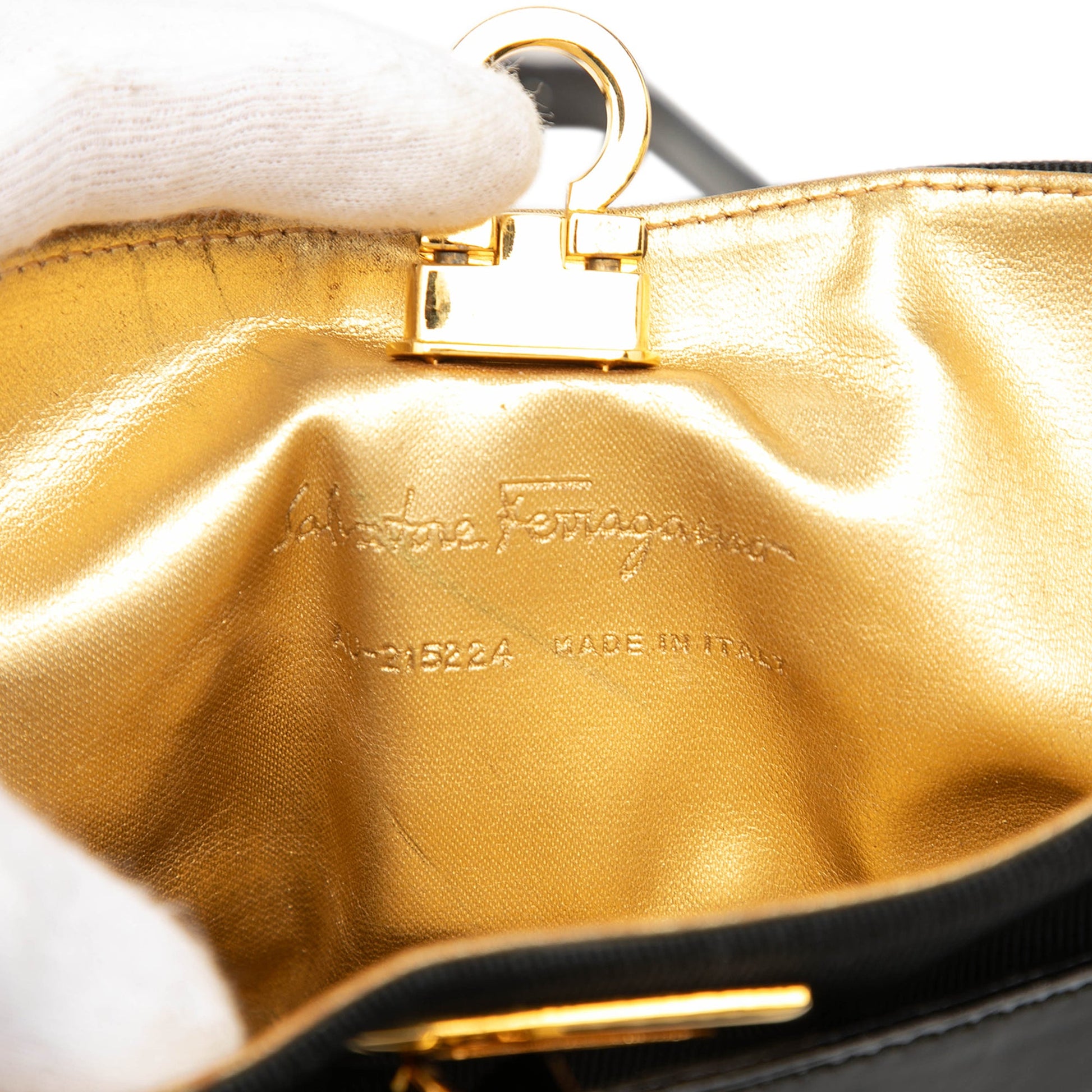 Ferragamo Vinyl Gancini Bucket Bag
