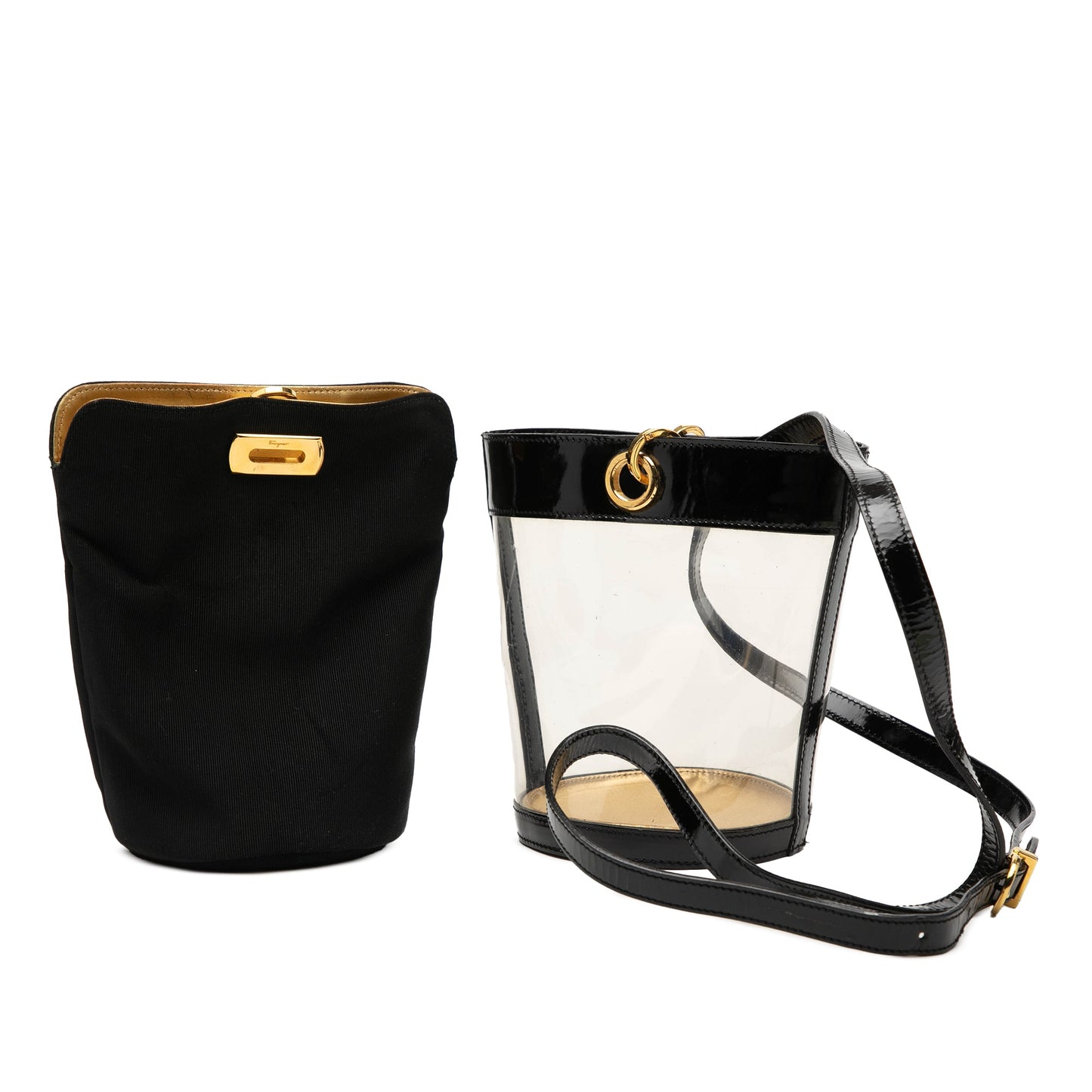 Ferragamo Vinyl Gancini Bucket Bag