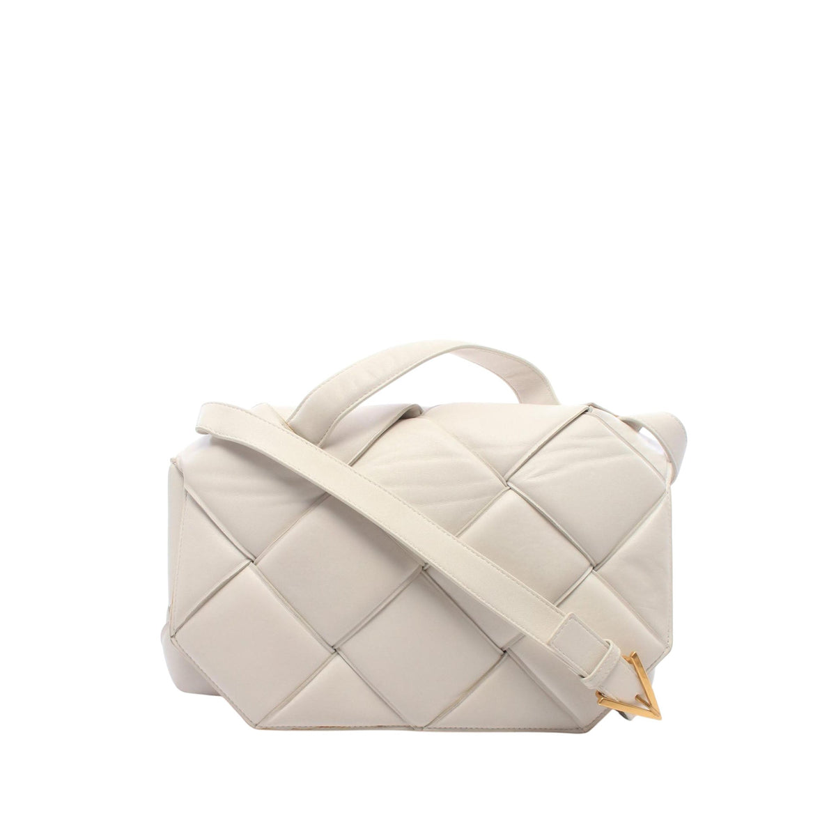 Bottega Veneta Nappa Maxi Intrecciato Padded Top Handle Bag — White