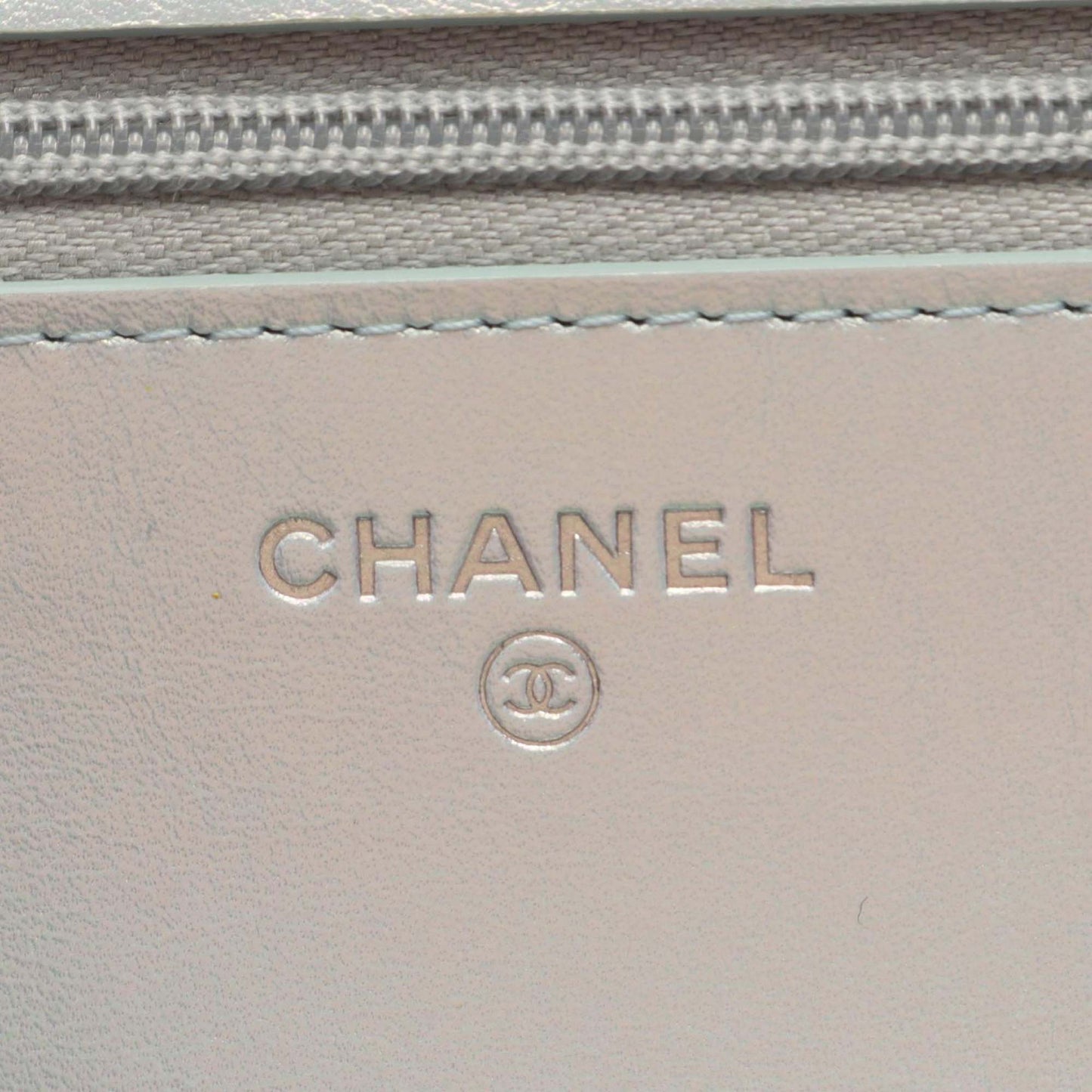 Chanel CC Quilted Metallic Lambskin Wallet on Chain