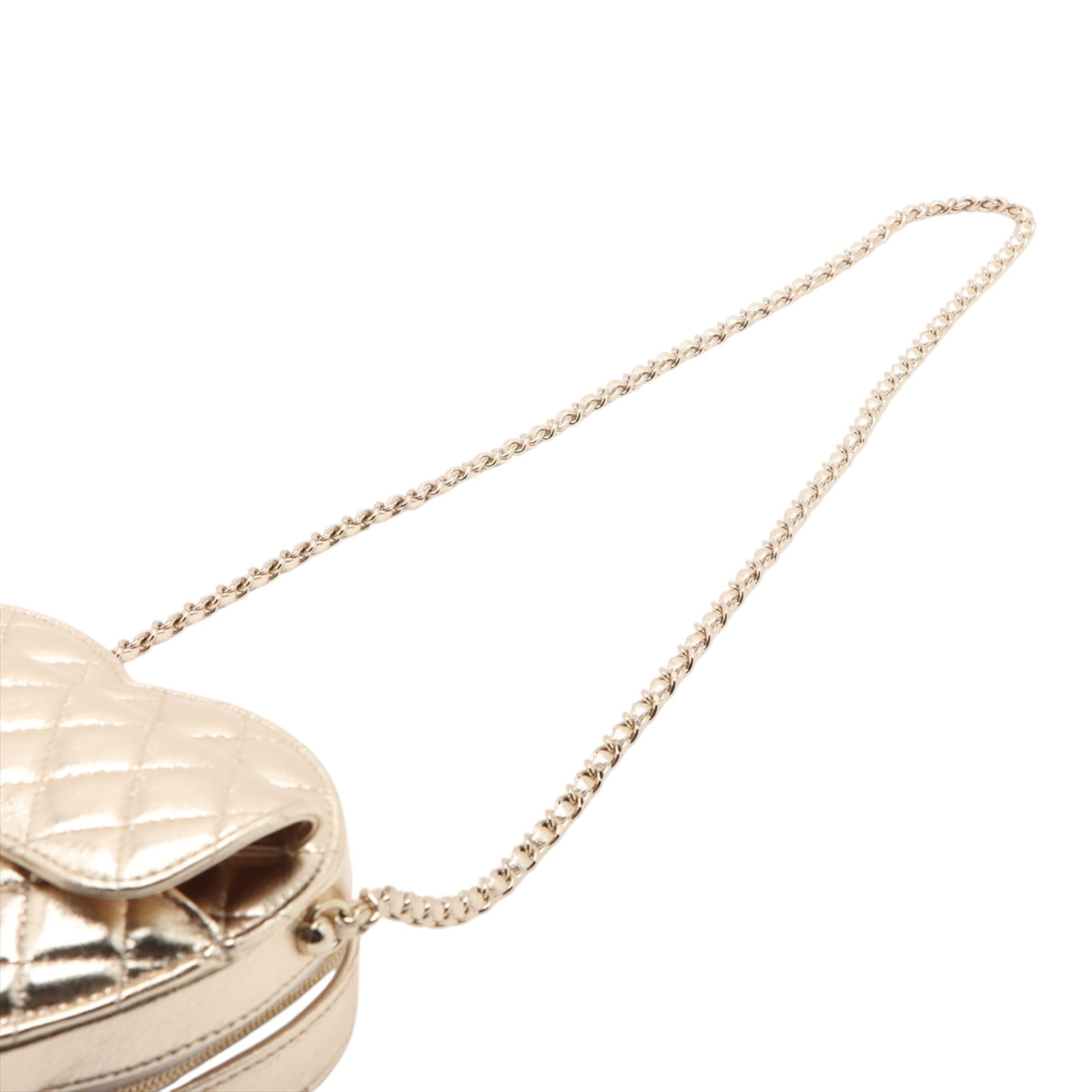 Chanel Metallic Quilted Lambskin CC in Love Heart Crossbody