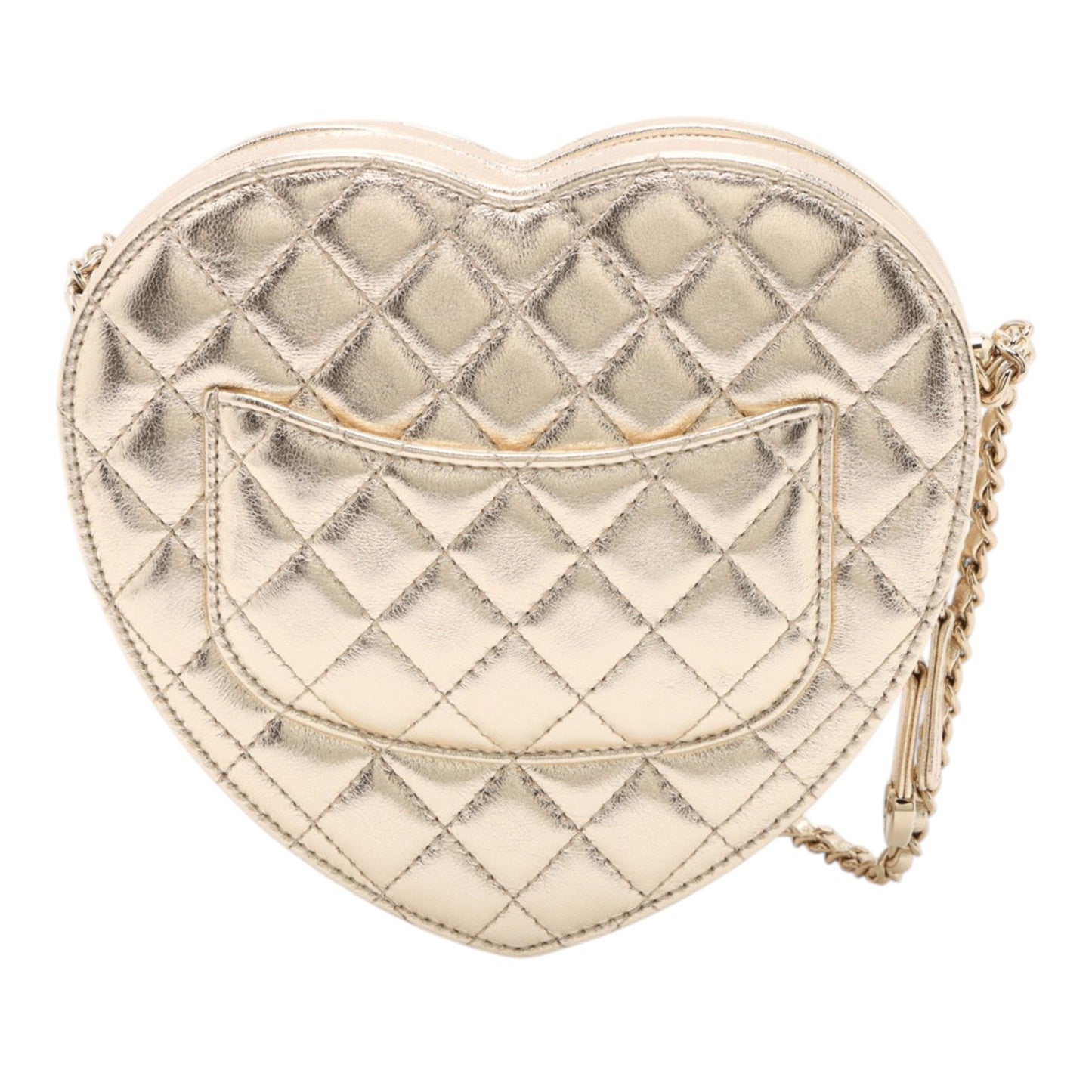 Chanel Metallic Quilted Lambskin CC in Love Heart Crossbody