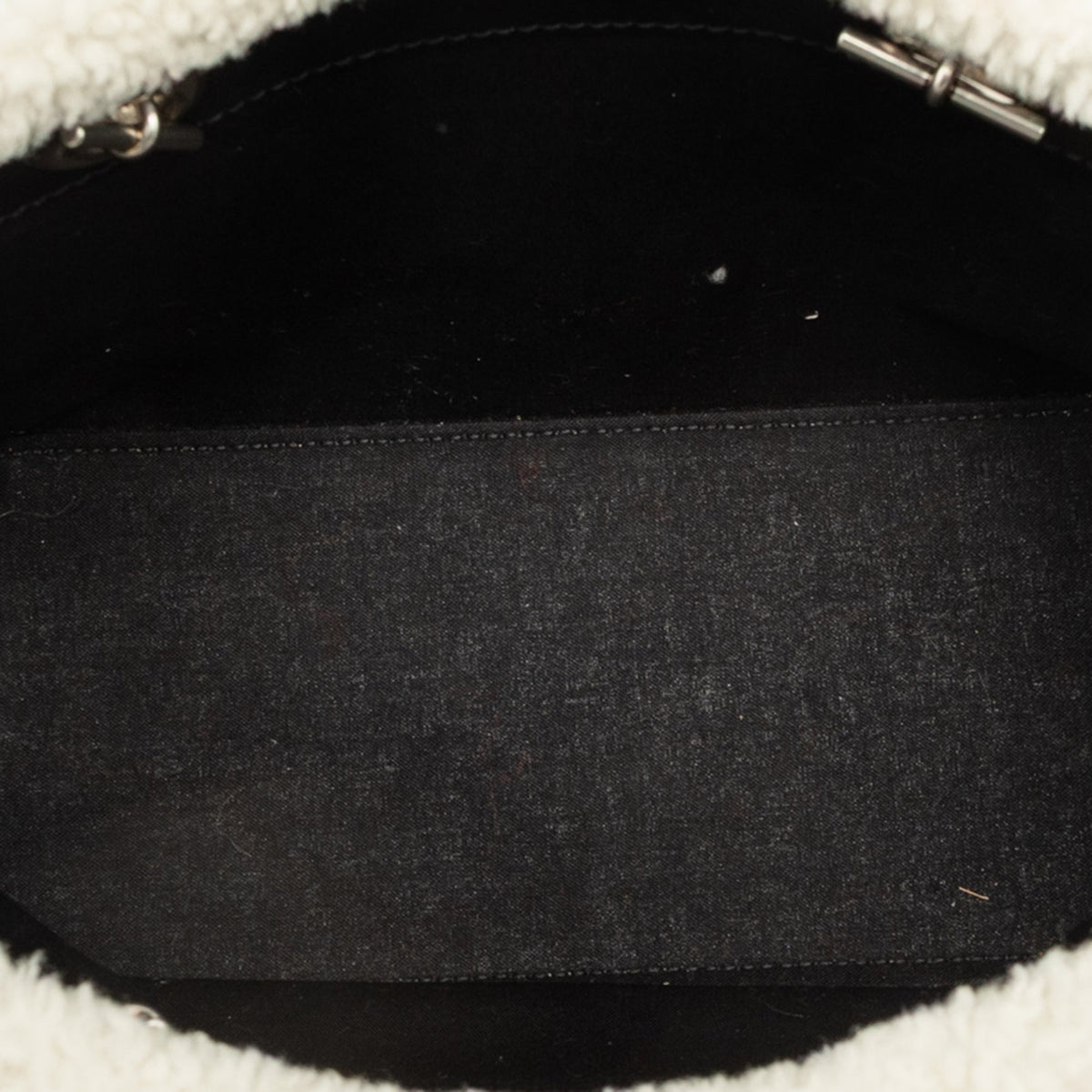 Balenciaga Small Shearling Duty Free Tote — White
