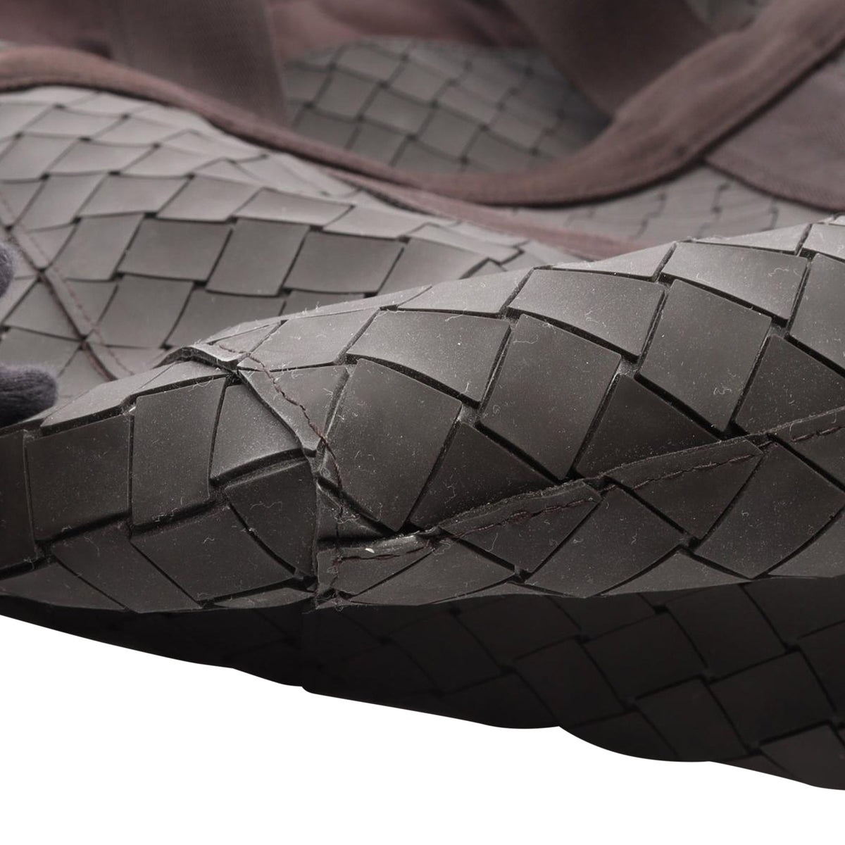 Bottega Veneta Rubber Intrecciato Tote — Brown