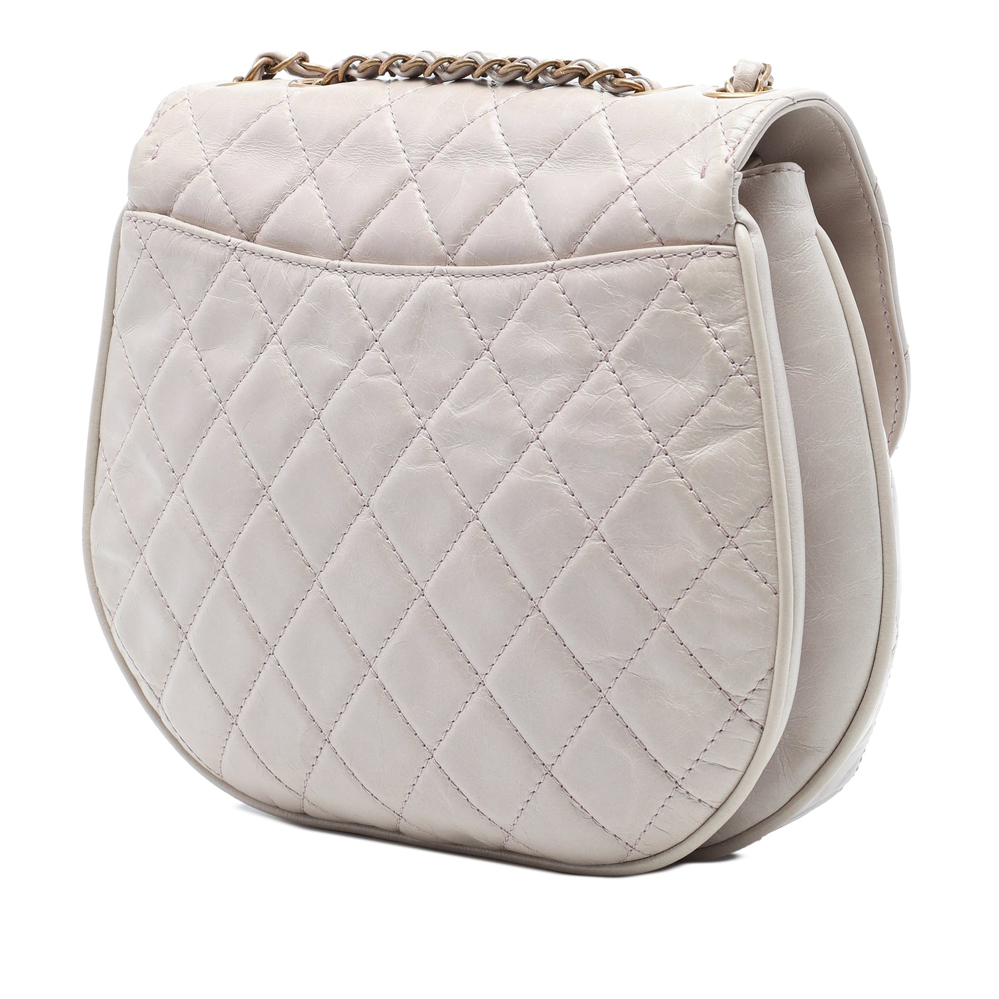 Chanel Medium Quilted Aged Calfskin Bubble CC Flap