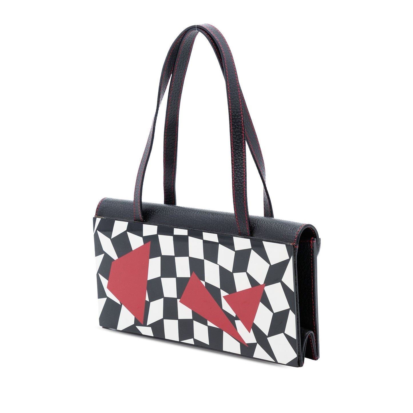 Fendi Pigskin Plexiglass Geometric Shoulder Bag