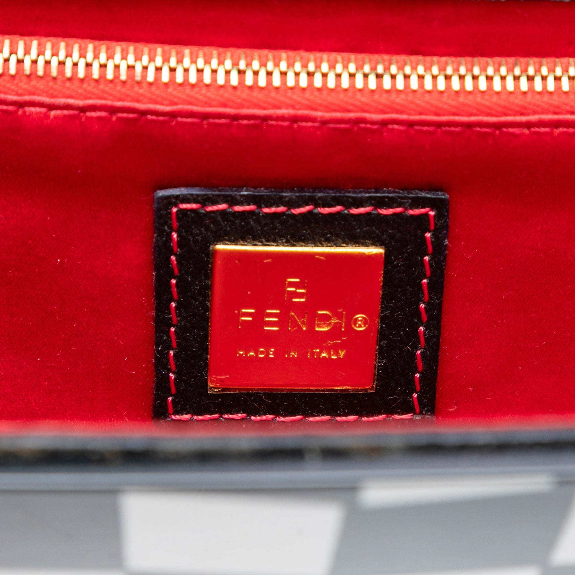 Fendi Pigskin Plexiglass Geometric Shoulder Bag