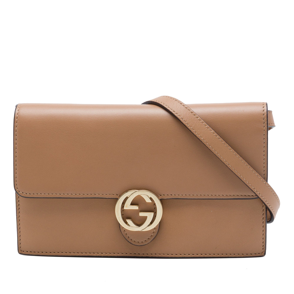 Gucci Calfskin Interlocking G Wallet on Chain