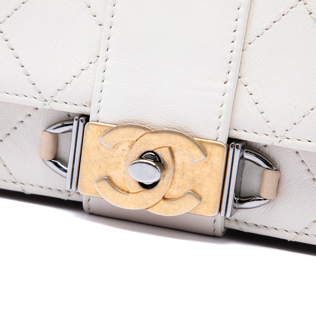 Chanel CC Stitched Calfskin Chain Flap