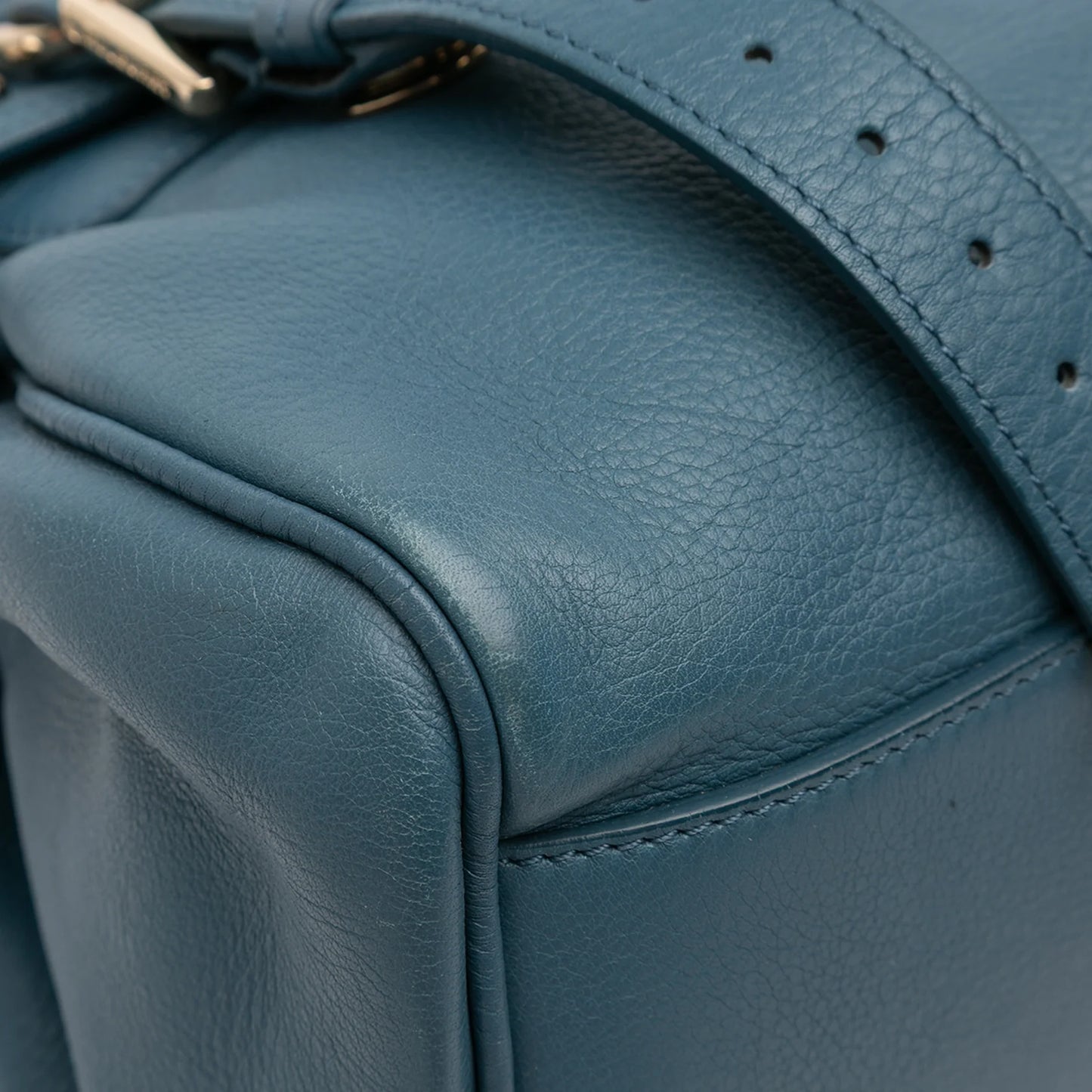 Grained Calfskin Studded Alexa Satchel