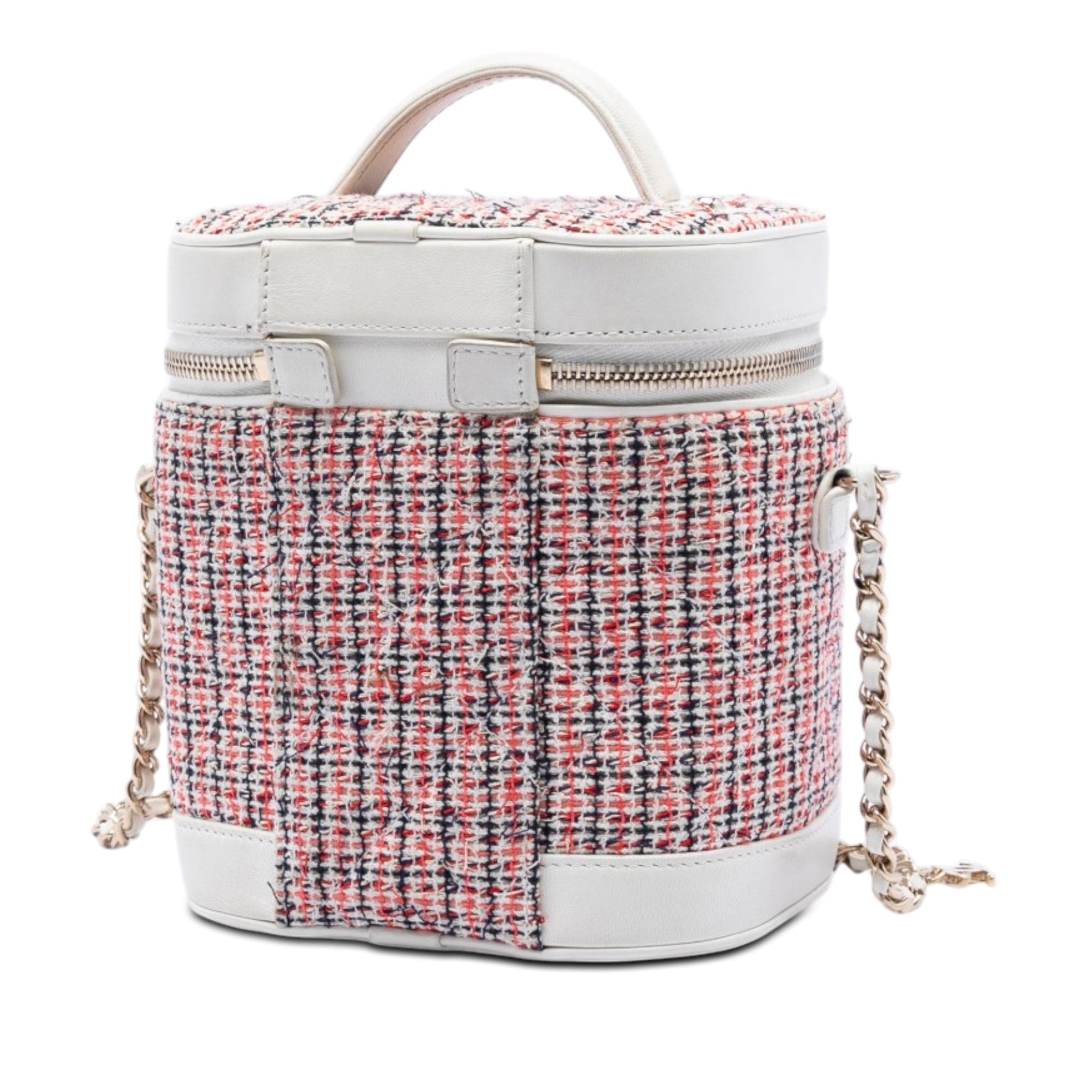 Chanel Tweed and Lambskin Vanity Cosmetic Case