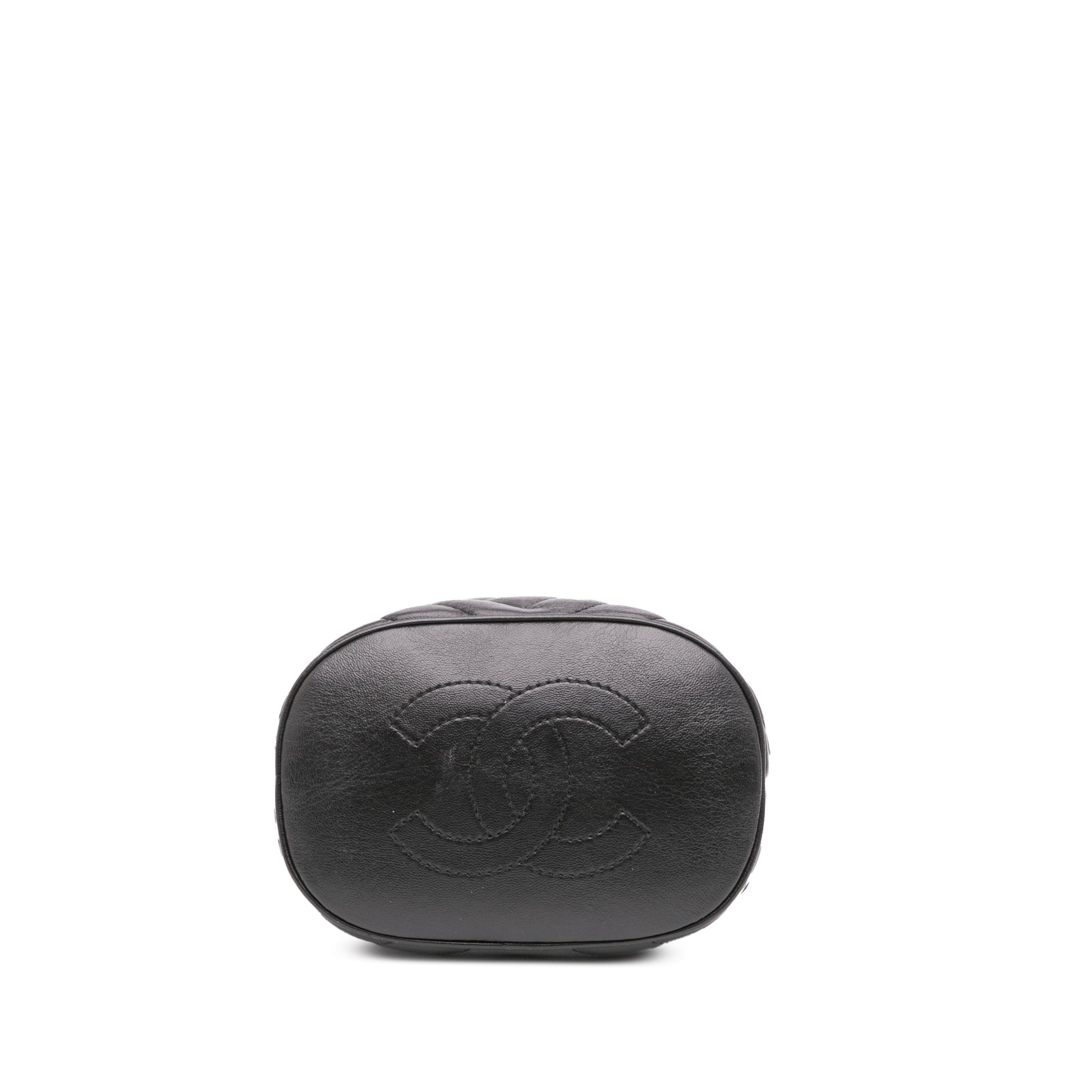 Chanel Quilted Chevron Lambskin Handle with Chic Bucket Bag