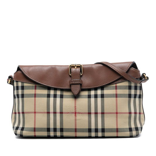 Burberry Haymarket Check Coated Canvas Leah Crossbody