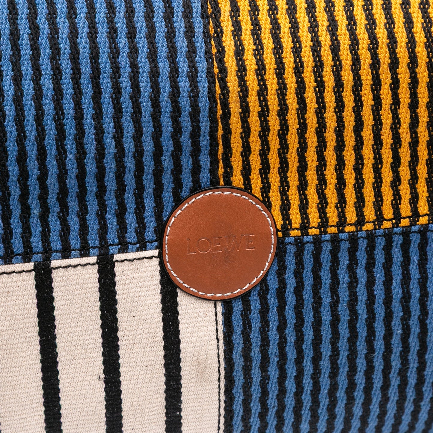 LOEWE Paulas Ibiza Large Canvas Stripes Cushion Tote