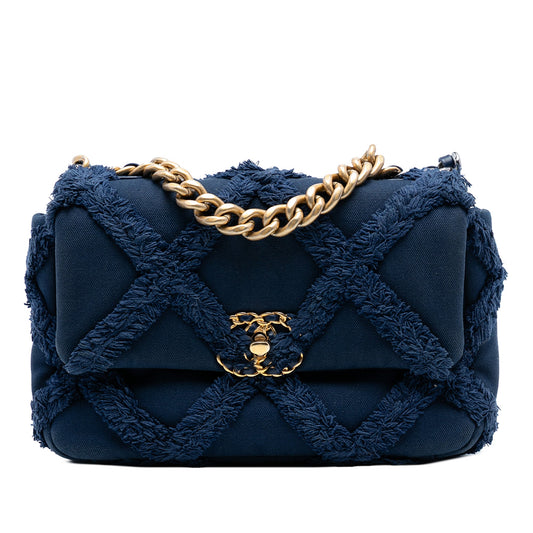 Chanel Medium Canvas and Cotton 19 Flap