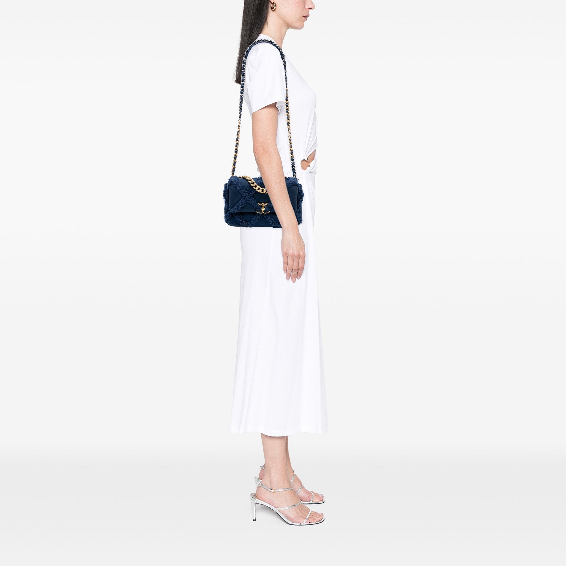 Chanel Medium Canvas and Cotton 19 Flap