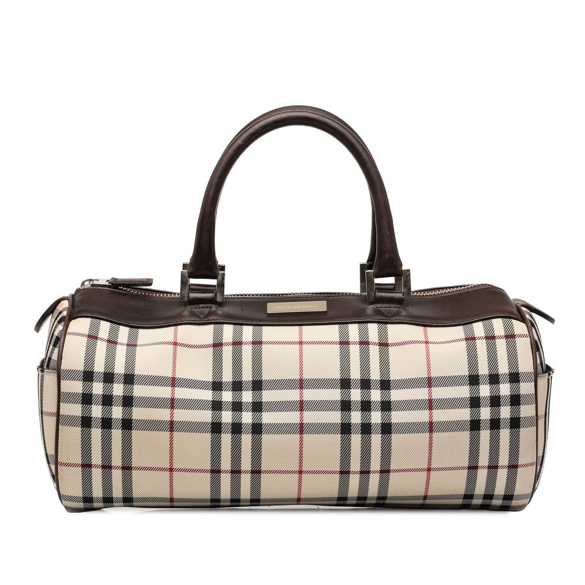 Burberry House Check Canvas Barrel Handbag