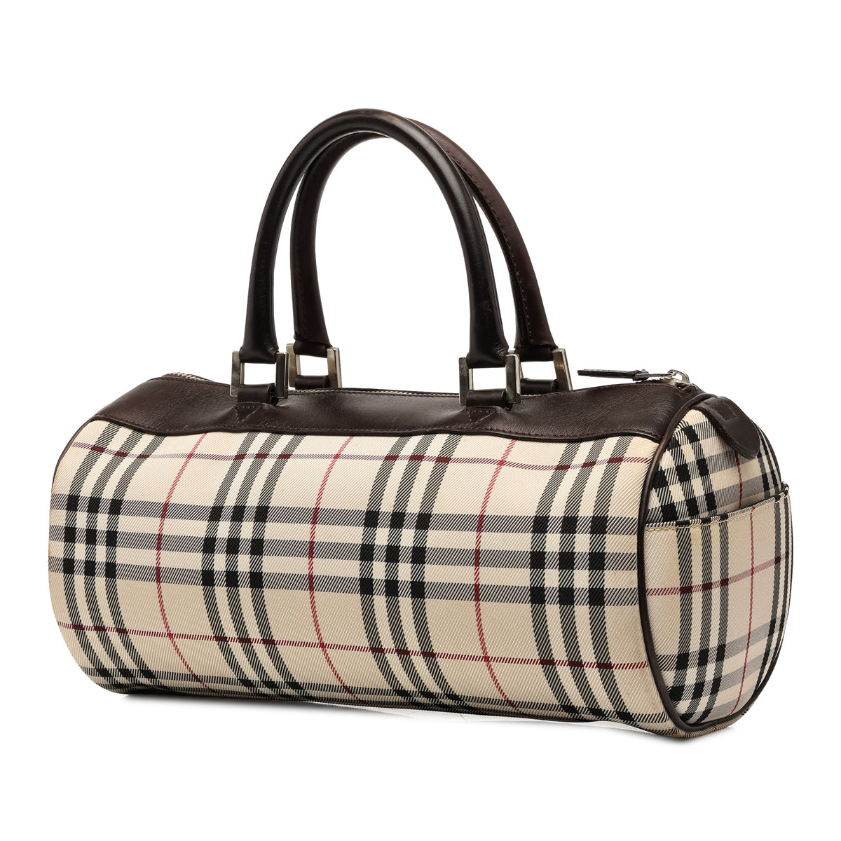 Burberry House Check Canvas Barrel Handbag