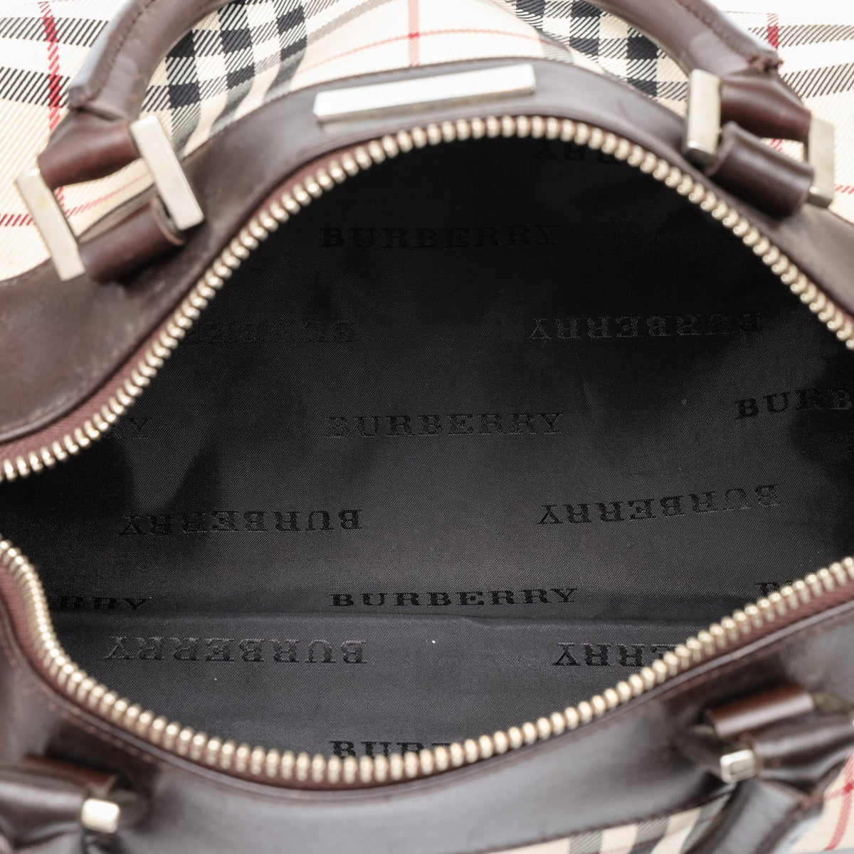 Burberry House Check Canvas Barrel Handbag