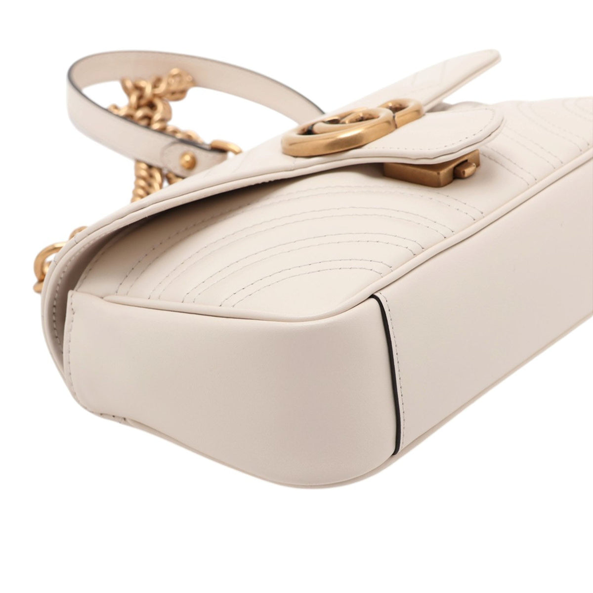 Gucci Small GG Marmont Matelasse Calfskin Shoulder Bag — White