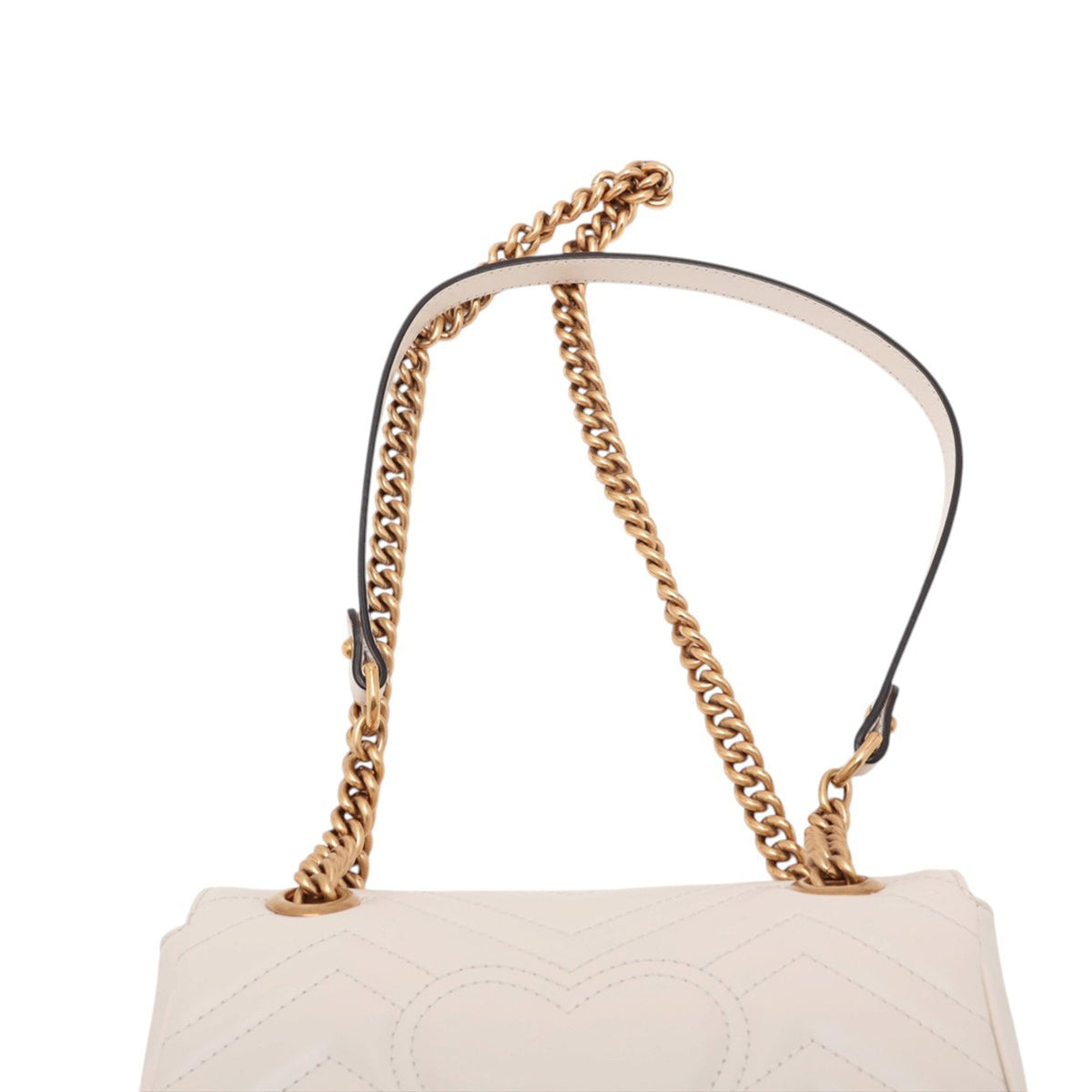 Gucci Small GG Marmont Matelasse Calfskin Shoulder Bag — White