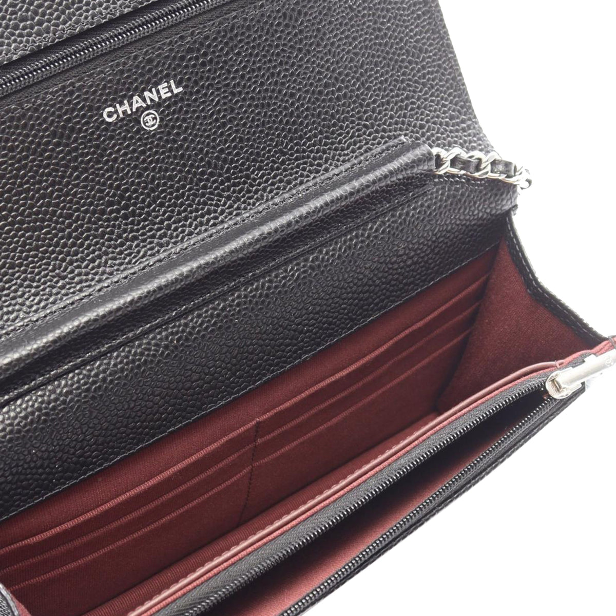Chanel CC Quilted Caviar Wallet on Chain
