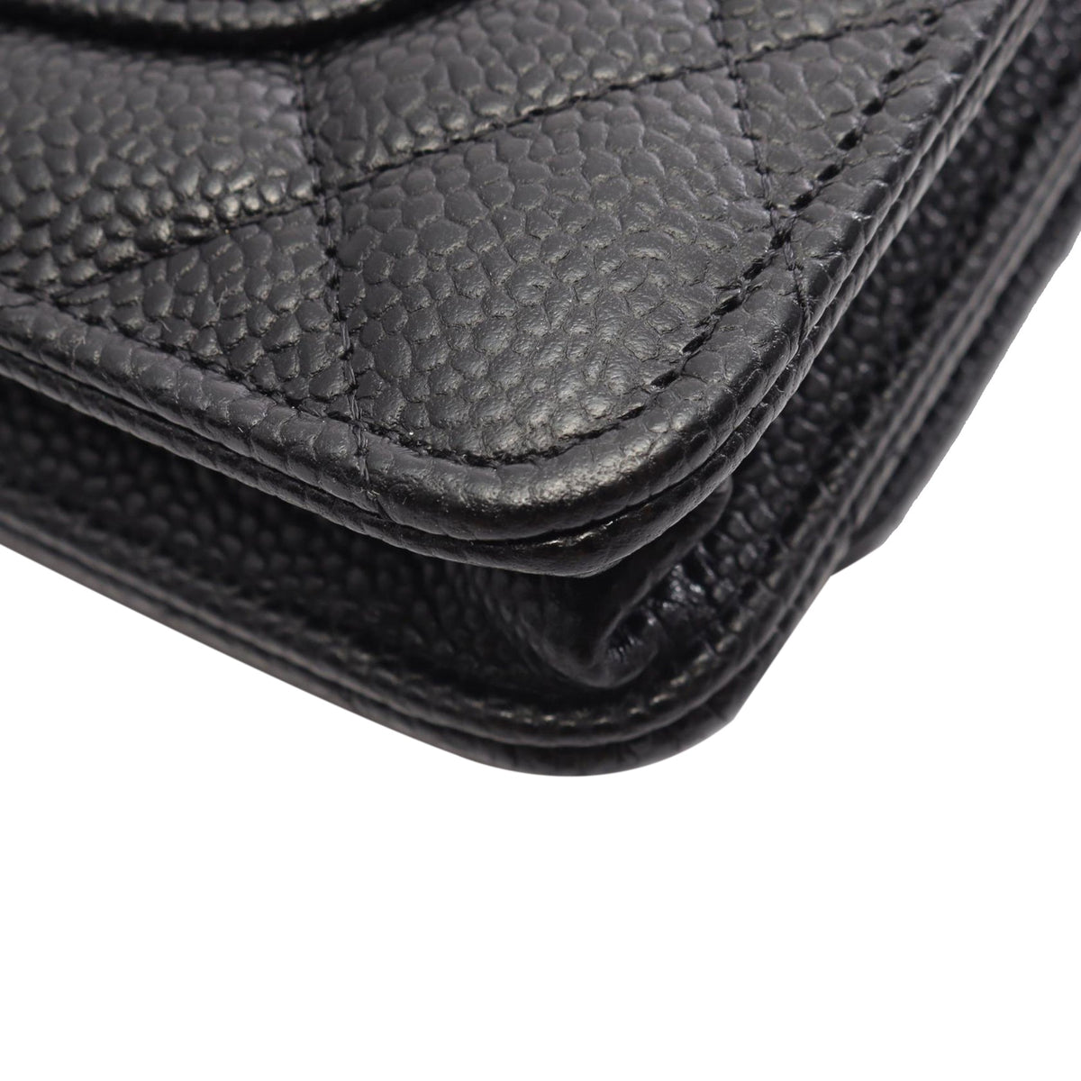 Chanel CC Quilted Caviar Wallet on Chain