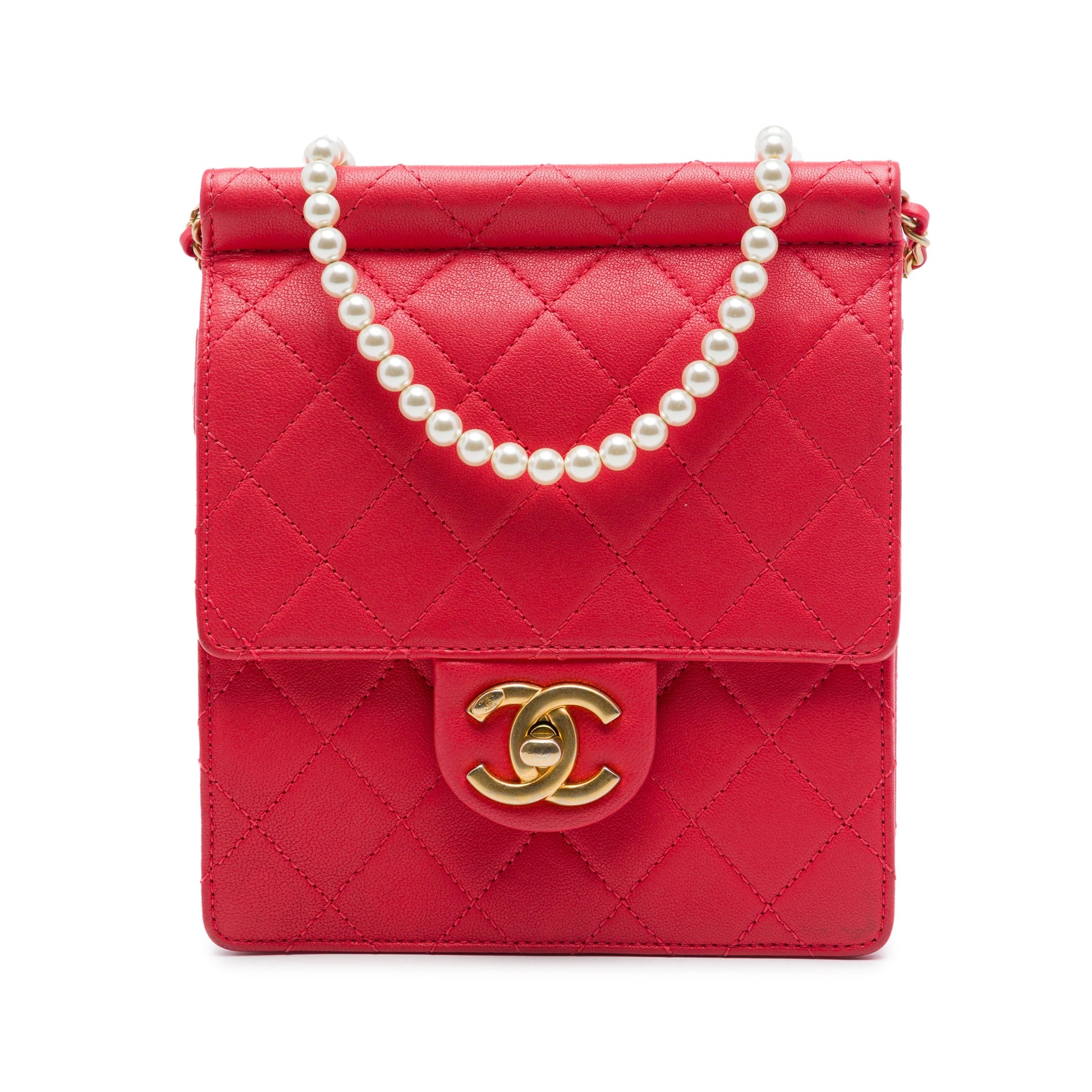 Chanel Small Quilted Lambskin Chic Pearls Flap