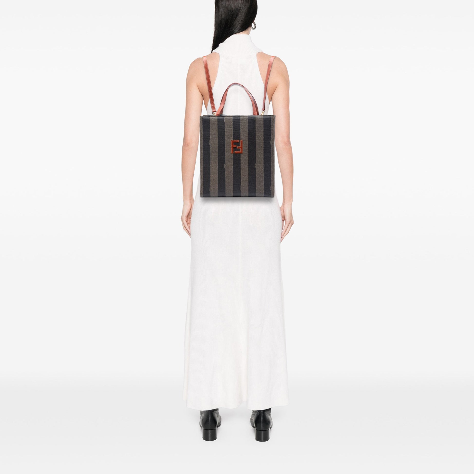 Fendi Pequin Coated Canvas FF Convertible Backpack