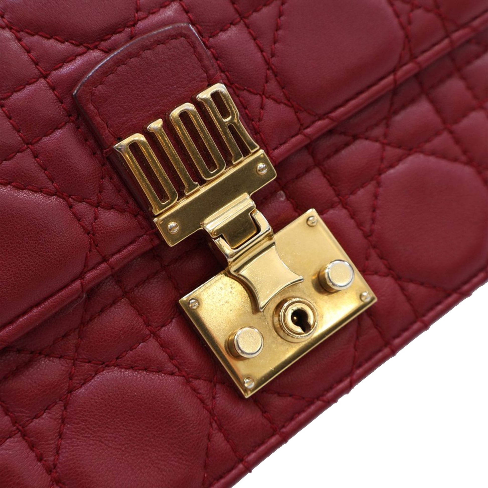 Dior Lambskin Cannage DiorAddict Wristlet Clutch