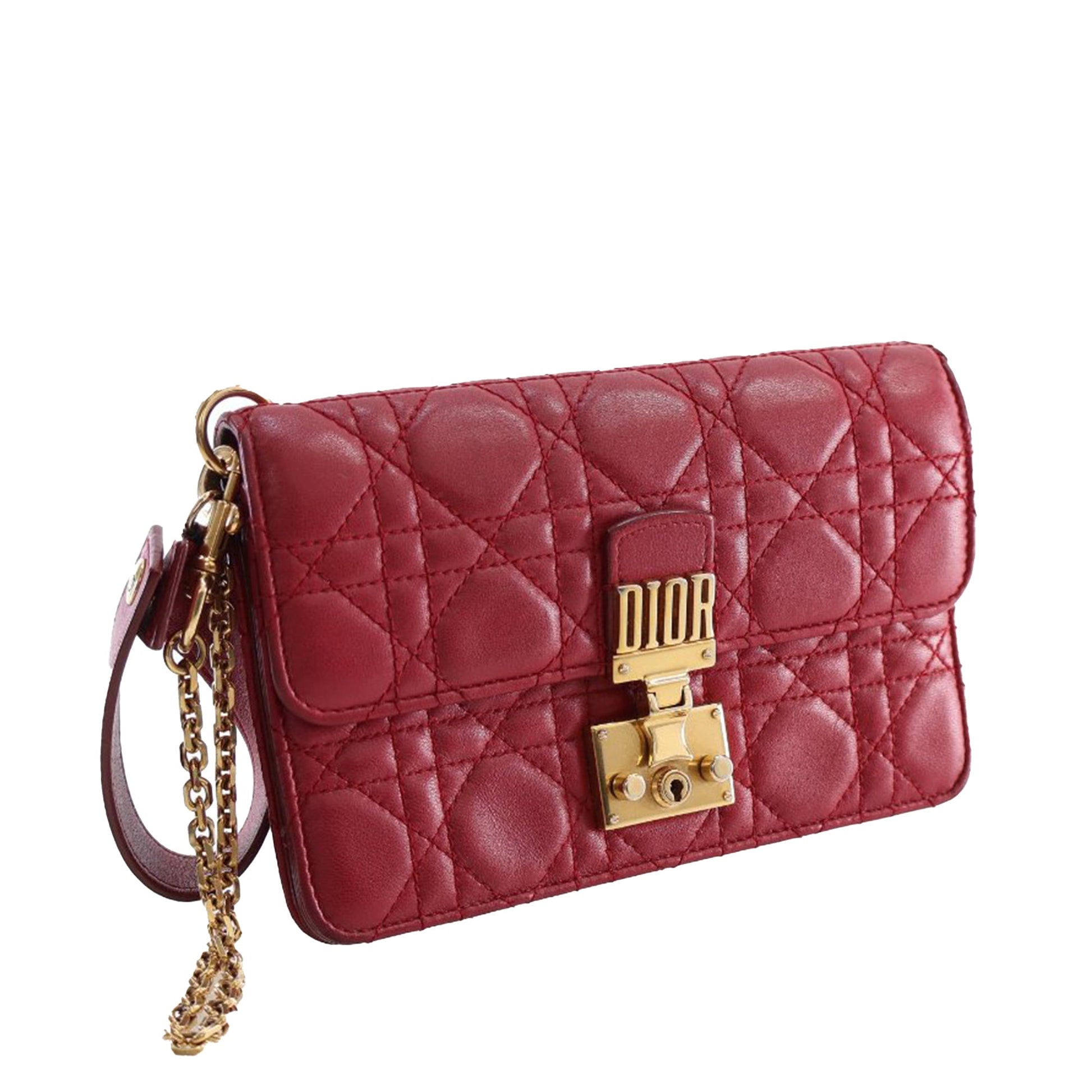 Dior Lambskin Cannage DiorAddict Wristlet Clutch