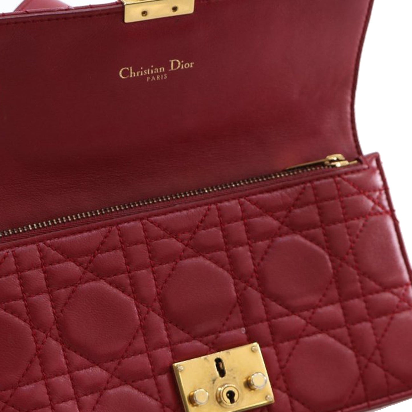 Dior Lambskin Cannage DiorAddict Wristlet Clutch