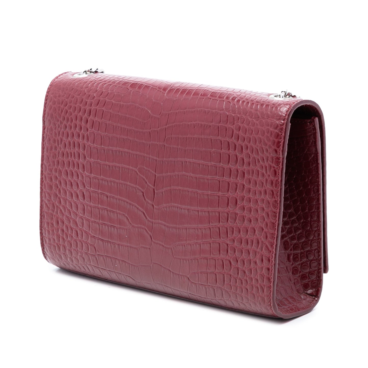 Medium Croc Embossed Leather Monogram Kate Tassel Crossbody