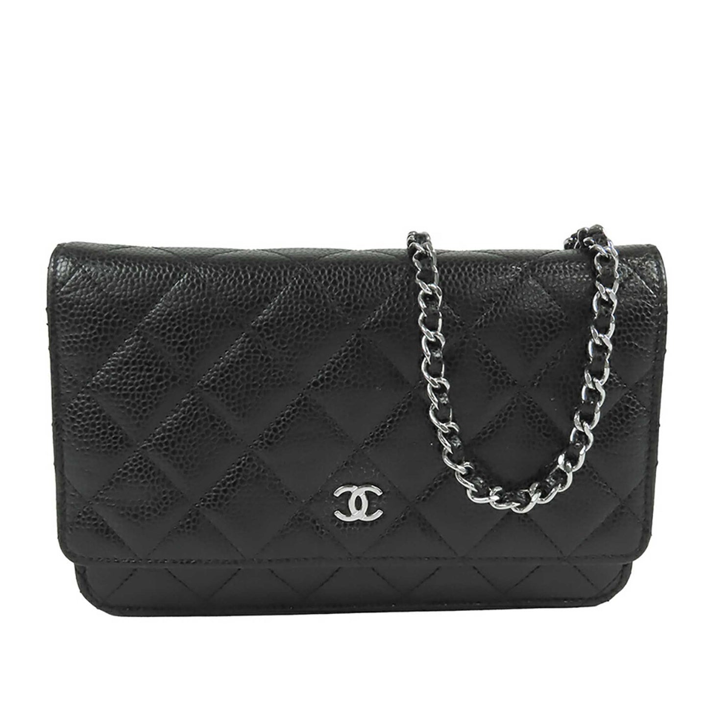 Chanel CC Quilted Caviar Wallet on Chain