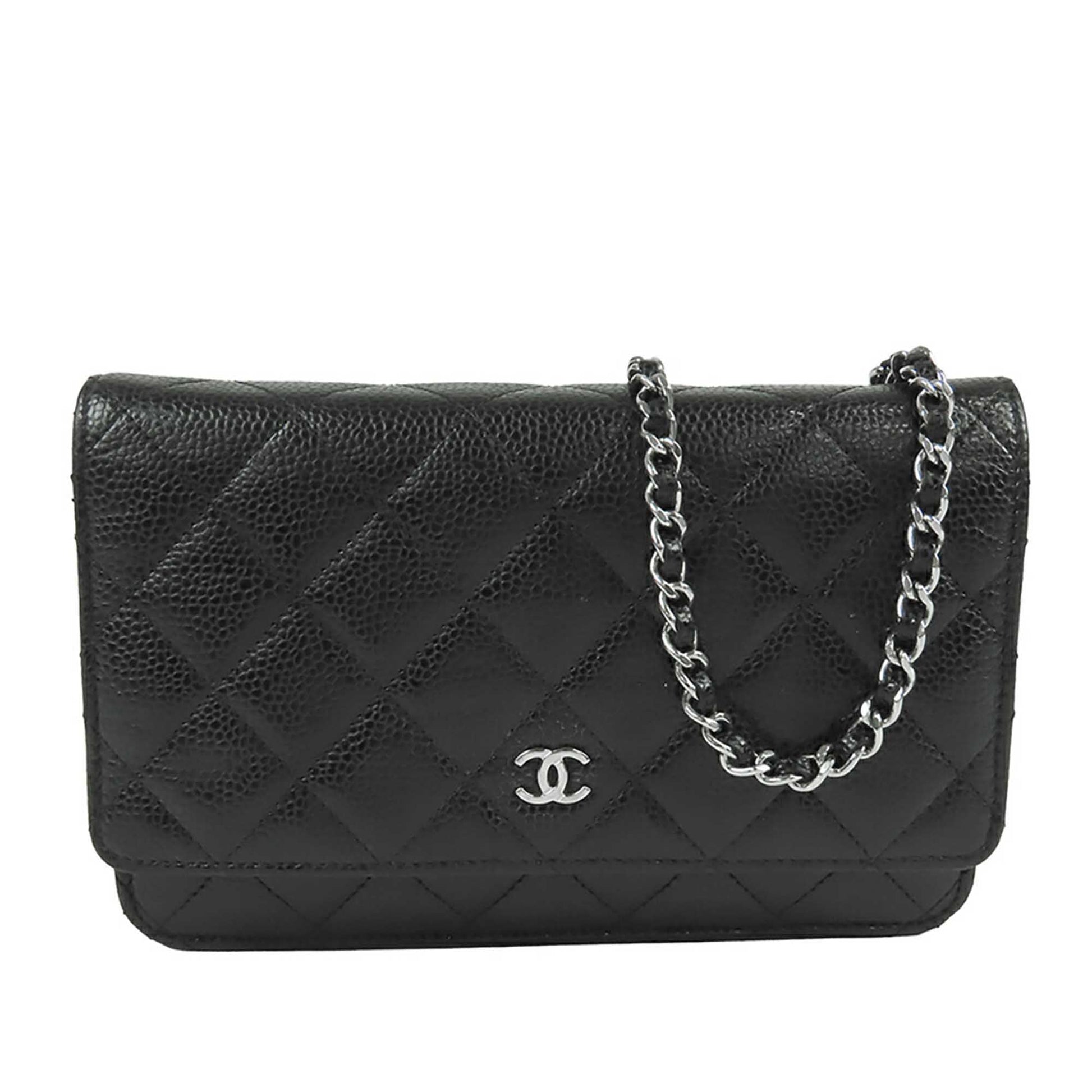 Chanel CC Quilted Caviar Wallet on Chain