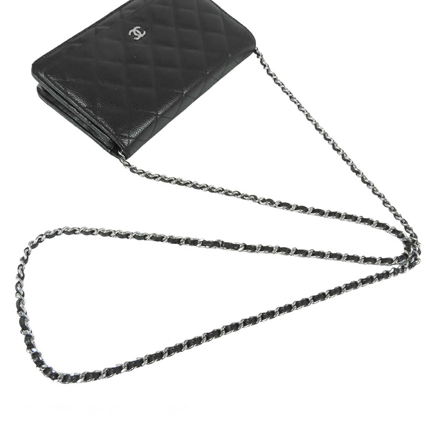 Chanel CC Quilted Caviar Wallet on Chain