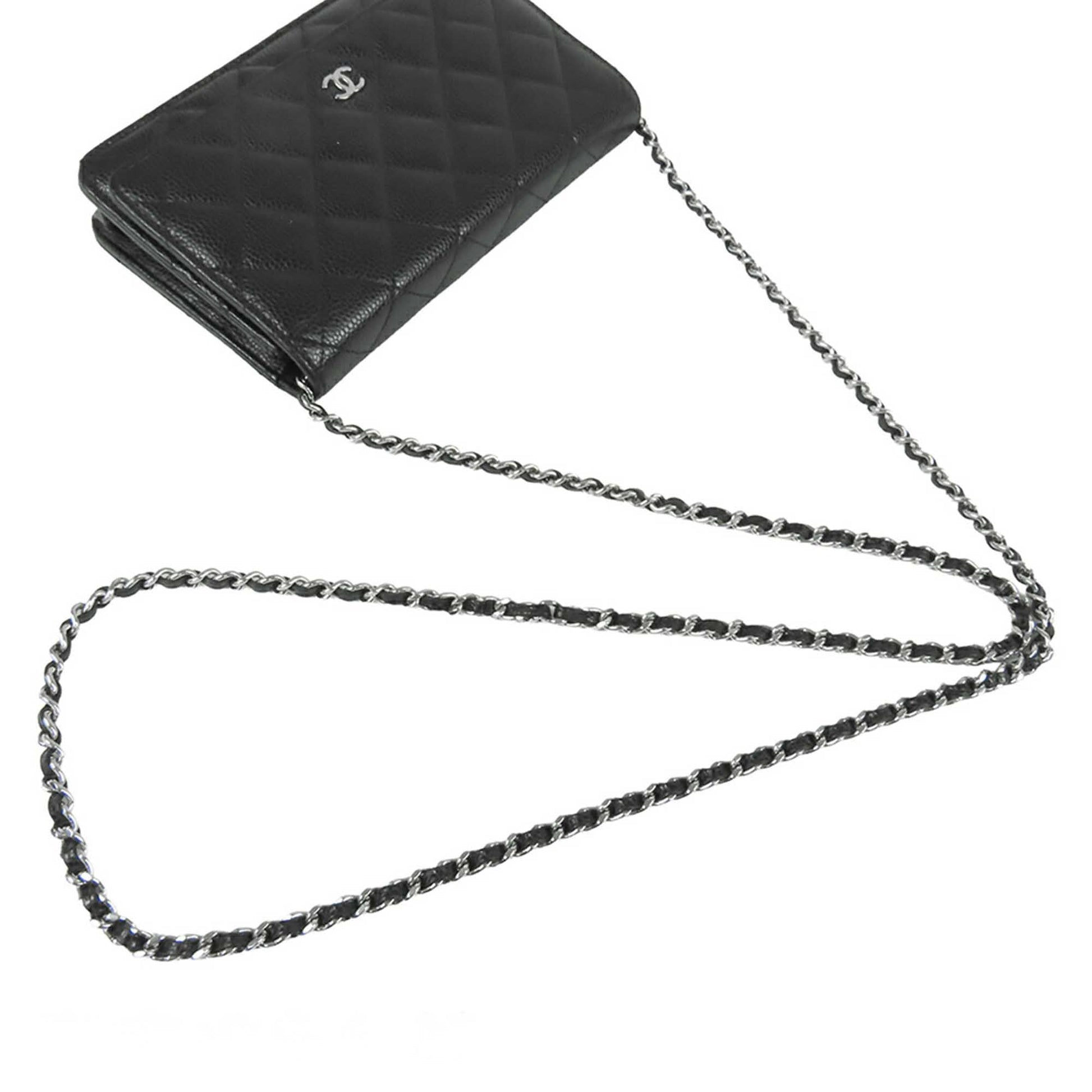 Chanel CC Quilted Caviar Wallet on Chain