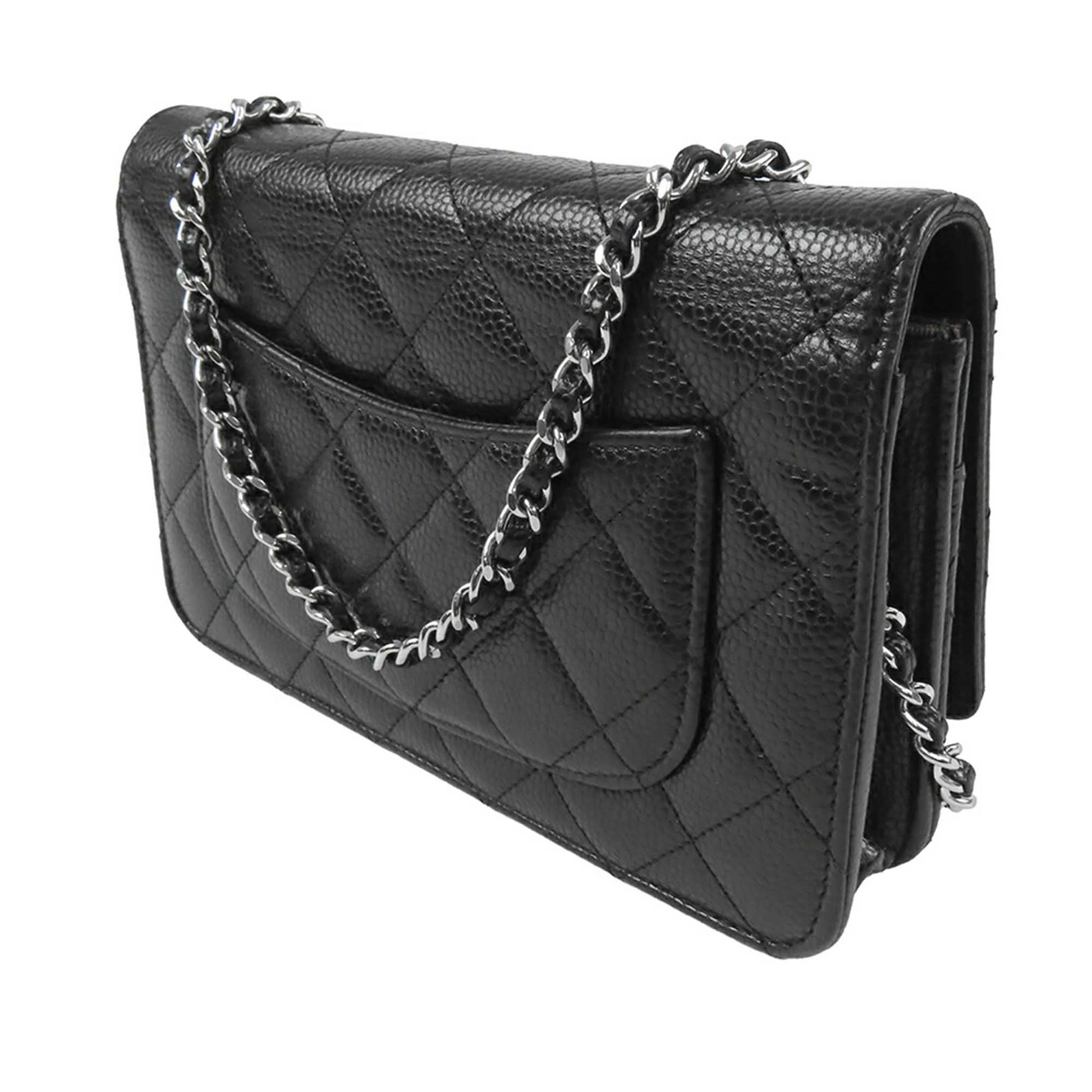 Chanel CC Quilted Caviar Wallet on Chain