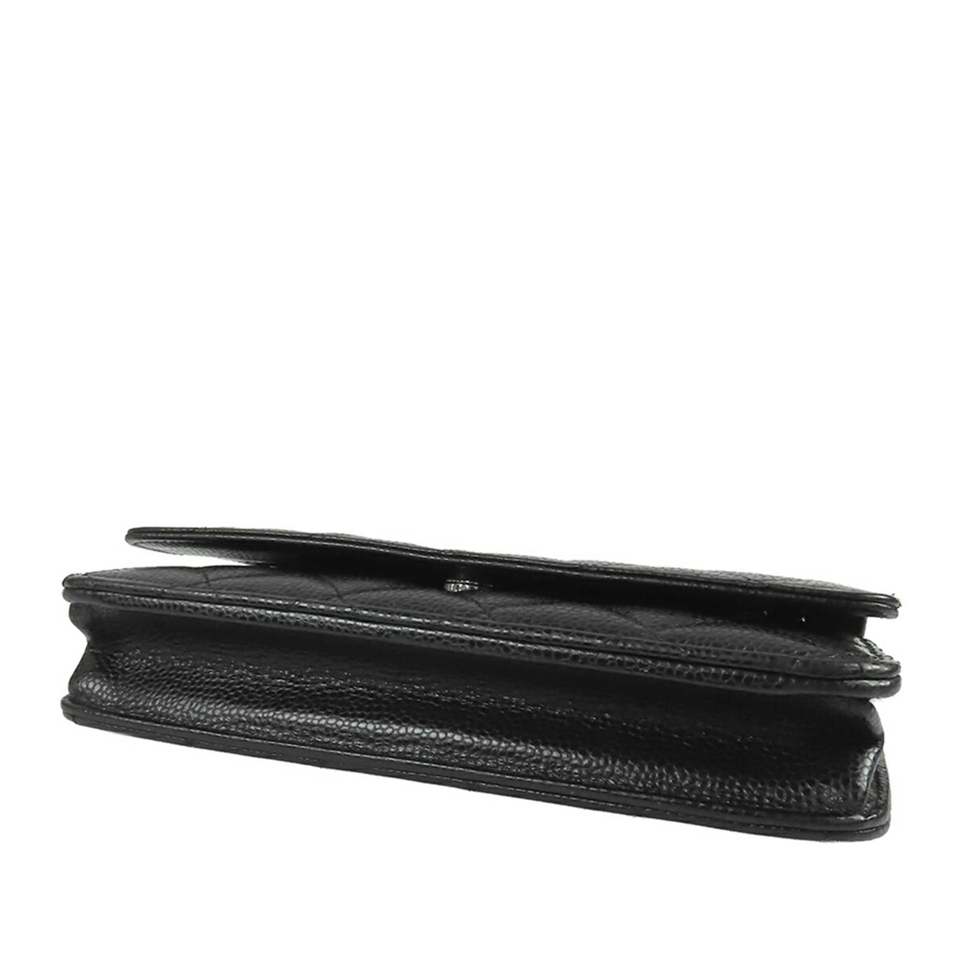 Chanel CC Quilted Caviar Wallet on Chain