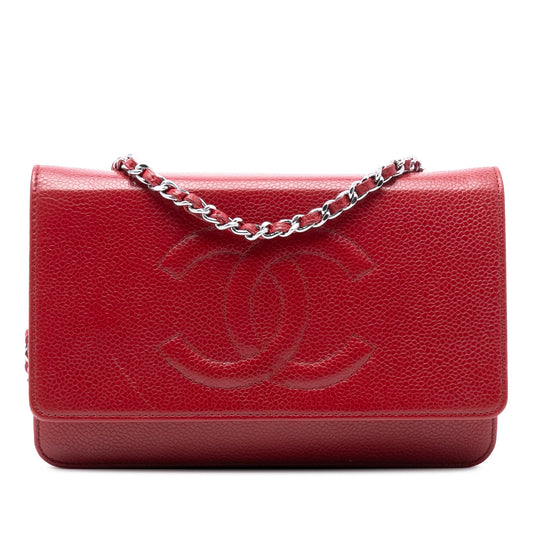 Chanel CC Caviar Wallet On Chain
