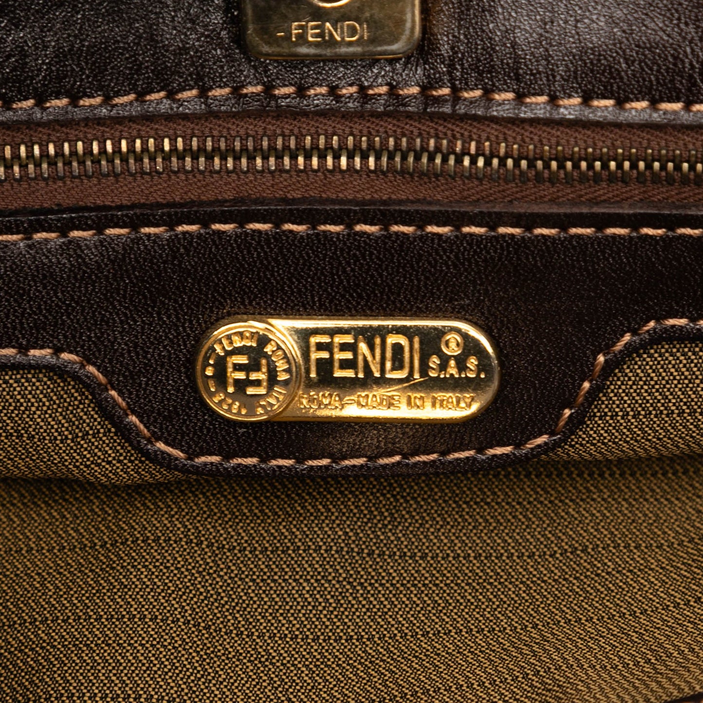 Fendi Zucca Canvas Shoulder Bag