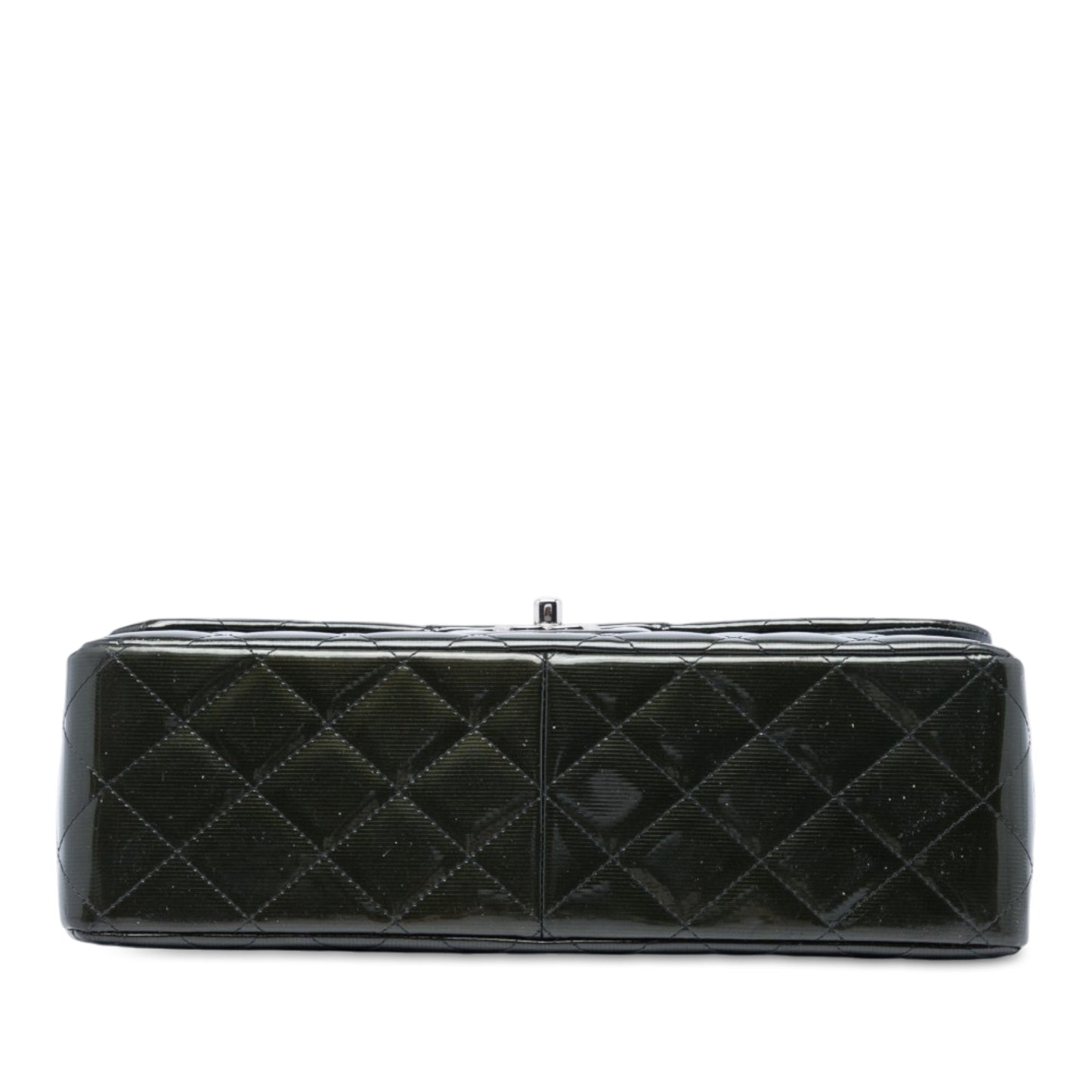 Chanel Jumbo Classic Striated Patent Double Flap