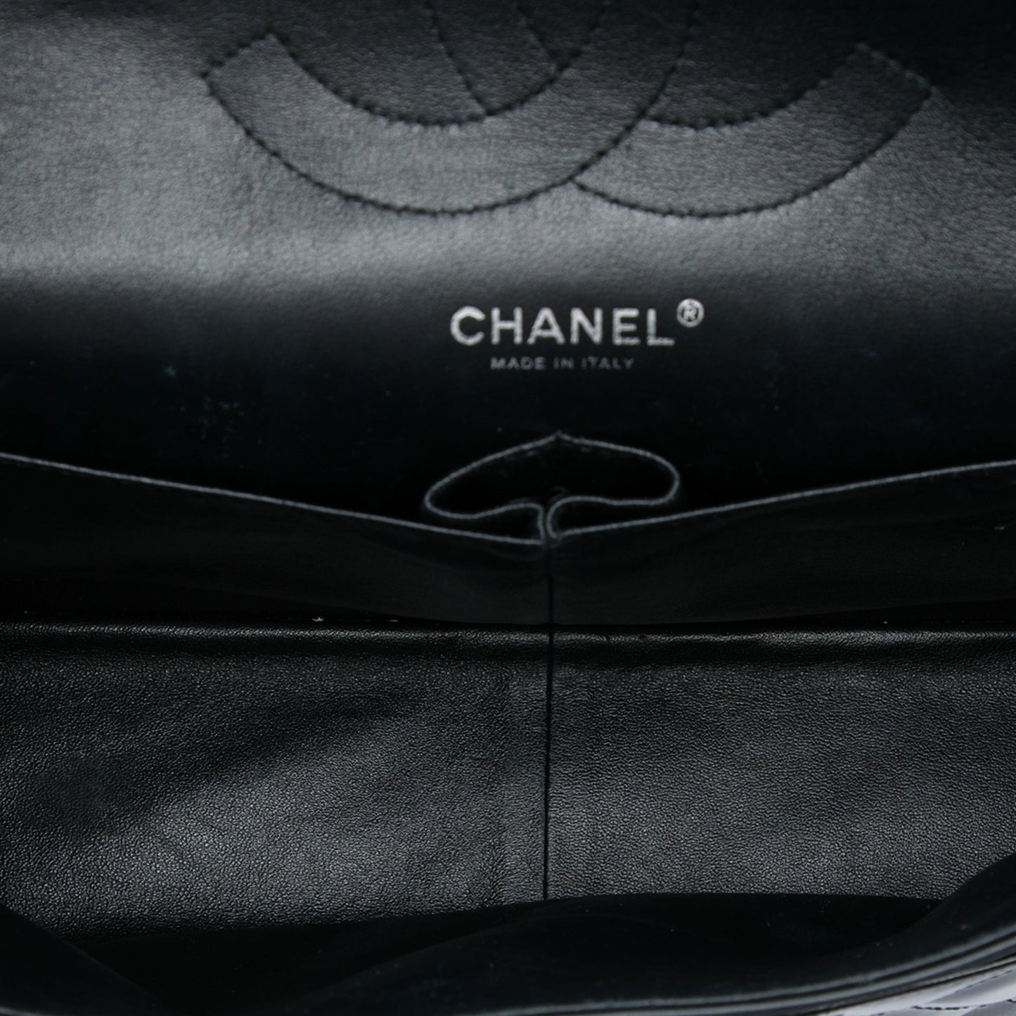 Chanel Jumbo Classic Striated Patent Double Flap